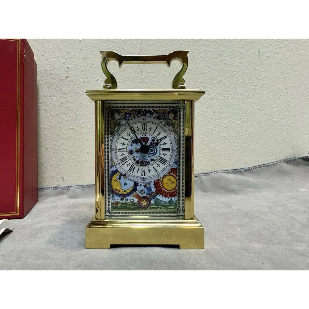 RARE Boxed Staffordshire Enamels Millennium Edition Miniature Mantel Clock